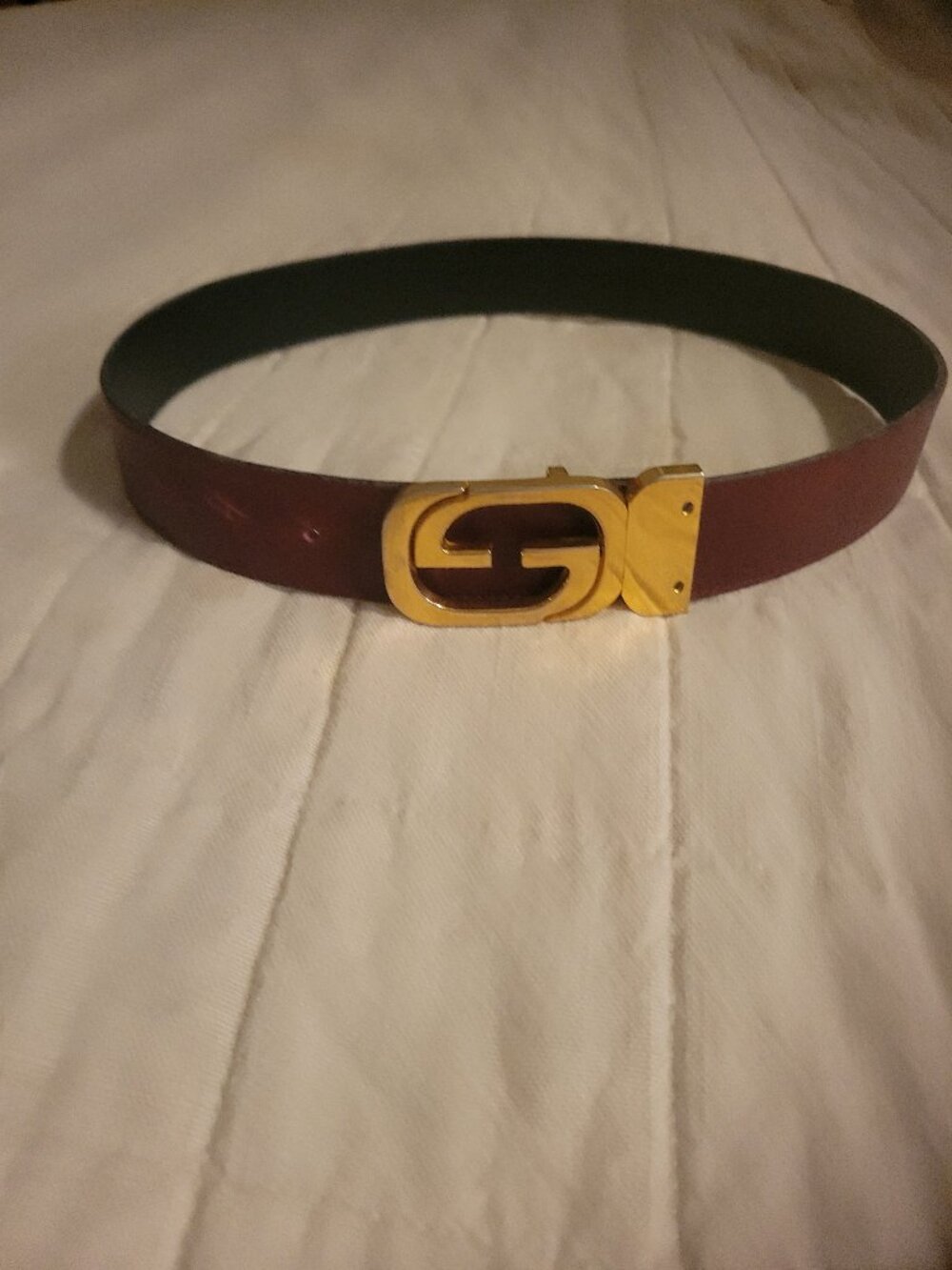 Gucci Brown Leather Belt with Gold Interlocking G Buckle